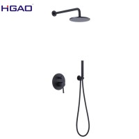 Wall Mounted Matte Black Rainfall Head Shower Faucet Set Bathroom Shower Faucet