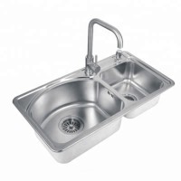 Fapully Family kitchen Double bowl good quality stainless steel handmade kitchen sink