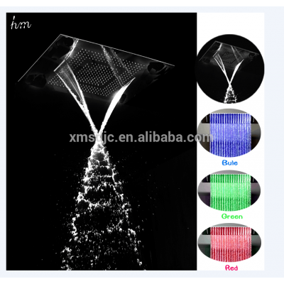 360*500mm embeded ceiling waterfall led shower recessed faucet